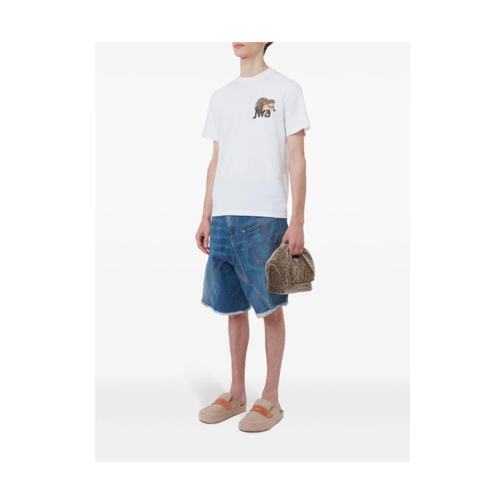 JW Anderson Grafische Print Katoenen T-shirt White Heren