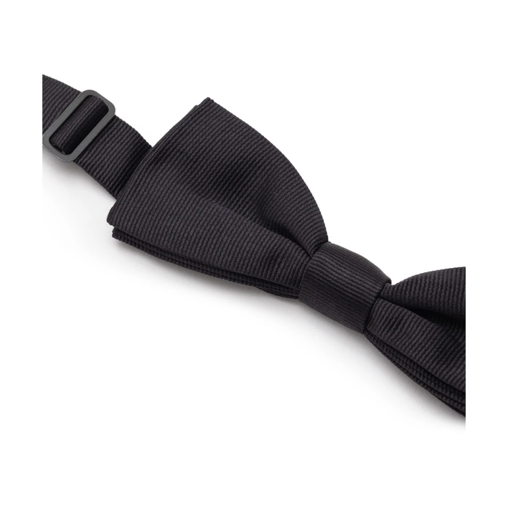 Dolce & Gabbana Zwarte Zijden Vlindersjaal Black Heren
