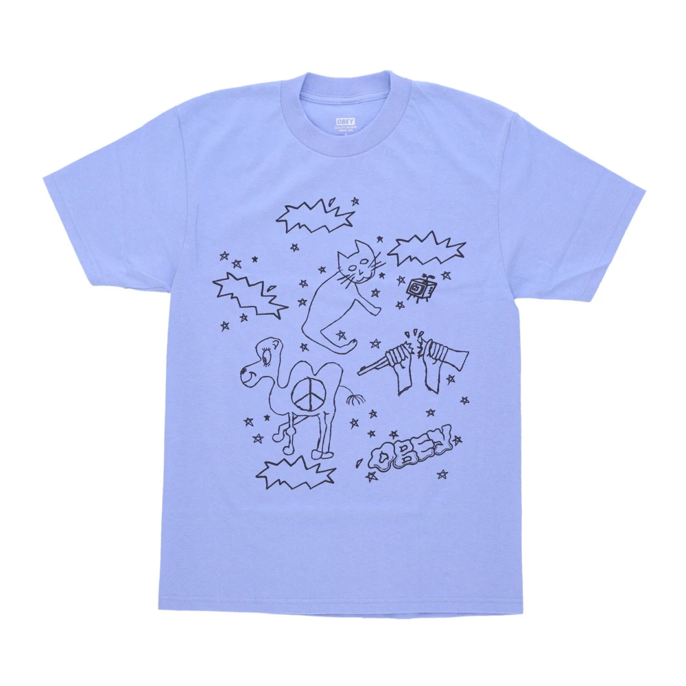 Obey Klassieke Tee Digitaal Violet Heren T-shirt Blue Heren