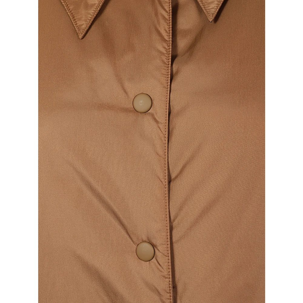 Aspesi Donker beige gewatteerd overhemd met klassieke kraag Brown Dames
