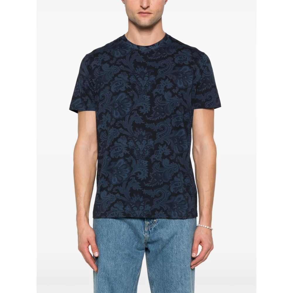 ETRO Roma T-shirt X0883 Blue Heren