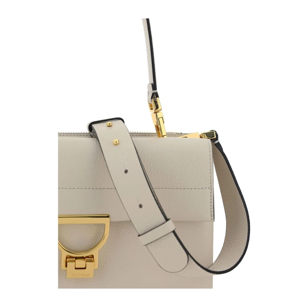 Coccinelle Schoudertas met verguld interlocksysteem Beige Dames