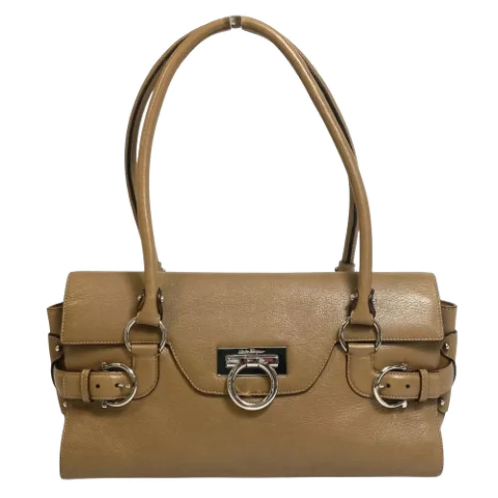 Salvatore Ferragamo Pre-owned Leather handbags Brown Dames