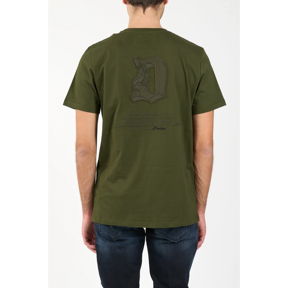 Dondup Jersey T-shirt met geborduurde achterkant Green Heren