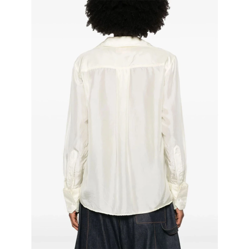 Plan C Boter Shirt Lange Mouw Beige Dames