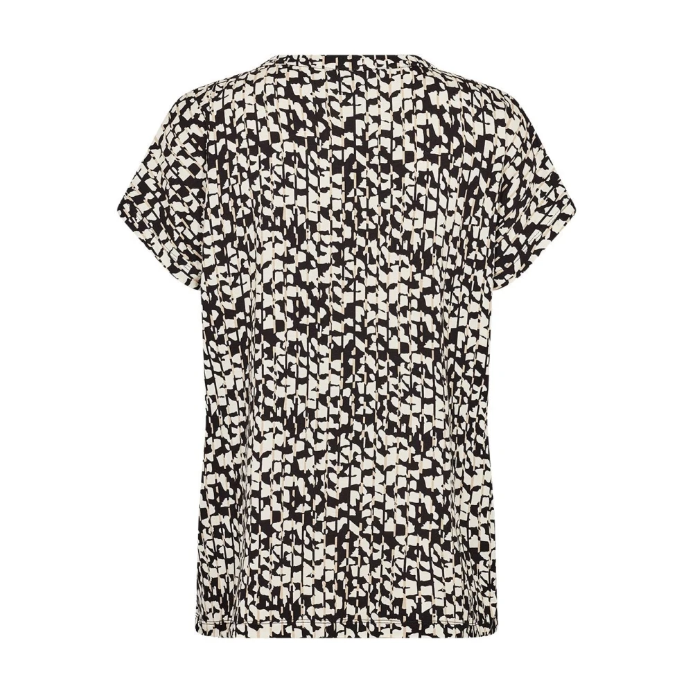 Soyaconcept Geometrische Print V-Hals Shirt Black Dames