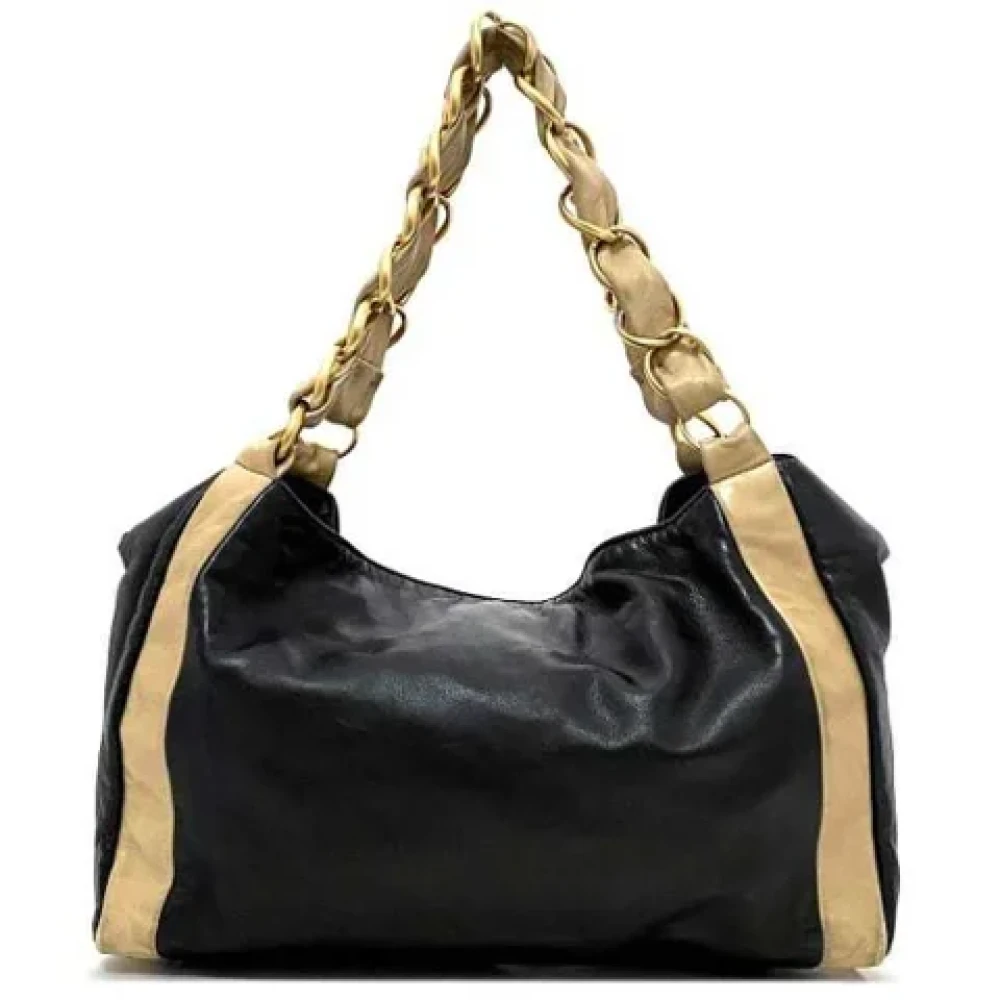 Chanel Vintage Pre-owned Leather totes Beige Dames