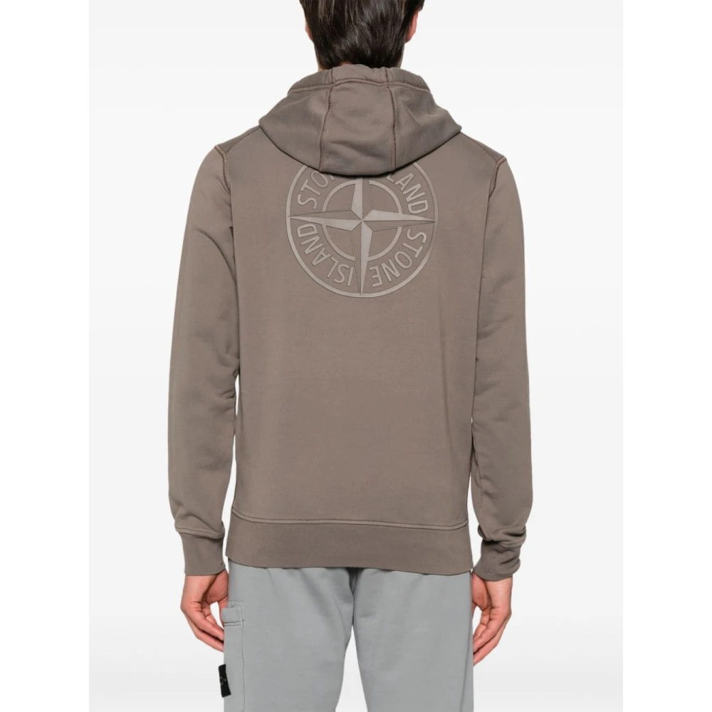Stone Island Hoodies in zwart Felpa V0075 Brown Heren