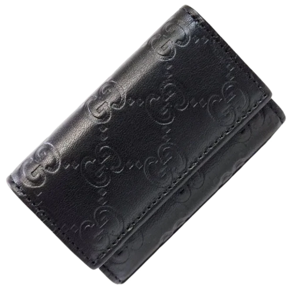 Gucci Vintage Pre-owned Leather key-holders Black Dames