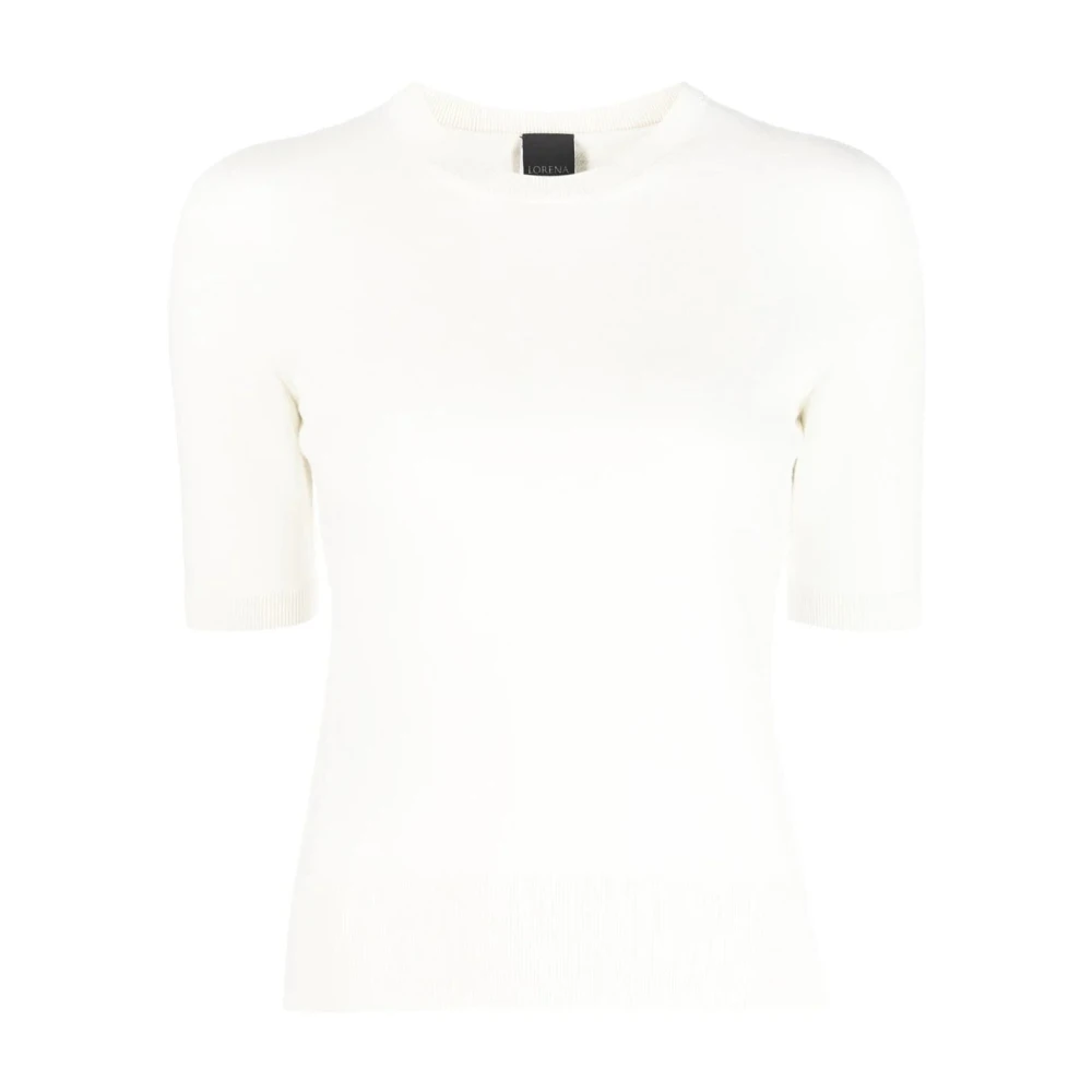 Lorena Antoniazzi Casual Gebreid T-shirt in wit White Dames