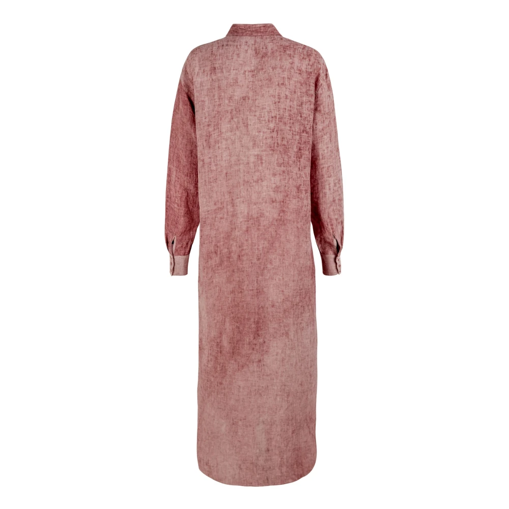 Cortana Azama jurk in gemoute linnen Pink Dames