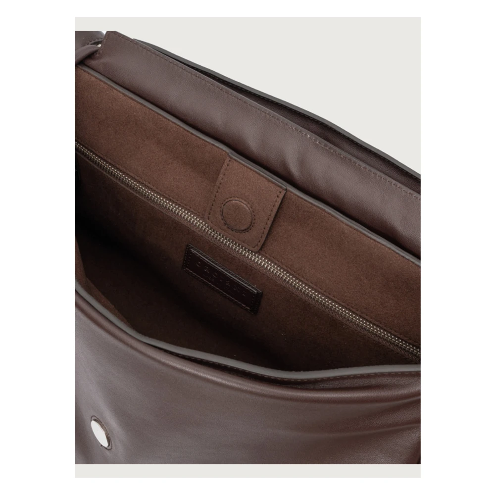 Orciani Stoere XL Leren Tas in Chocolade Brown Dames