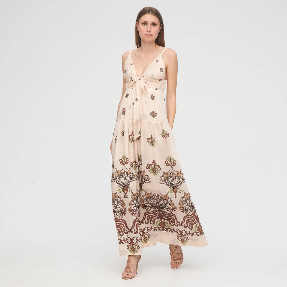 Sabina Musayev Bloemenprint Maxi Jurk White Dames