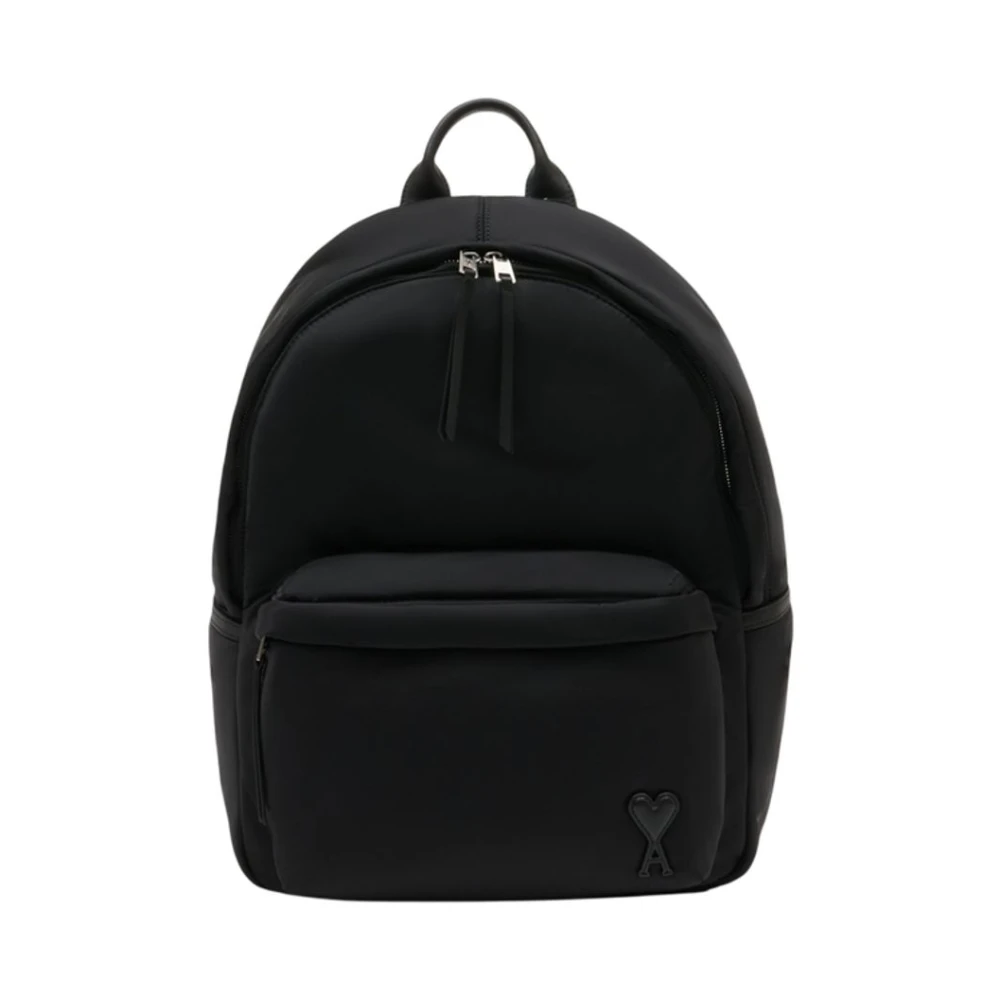 Ami Paris Unisex Black Marcel Backpack
