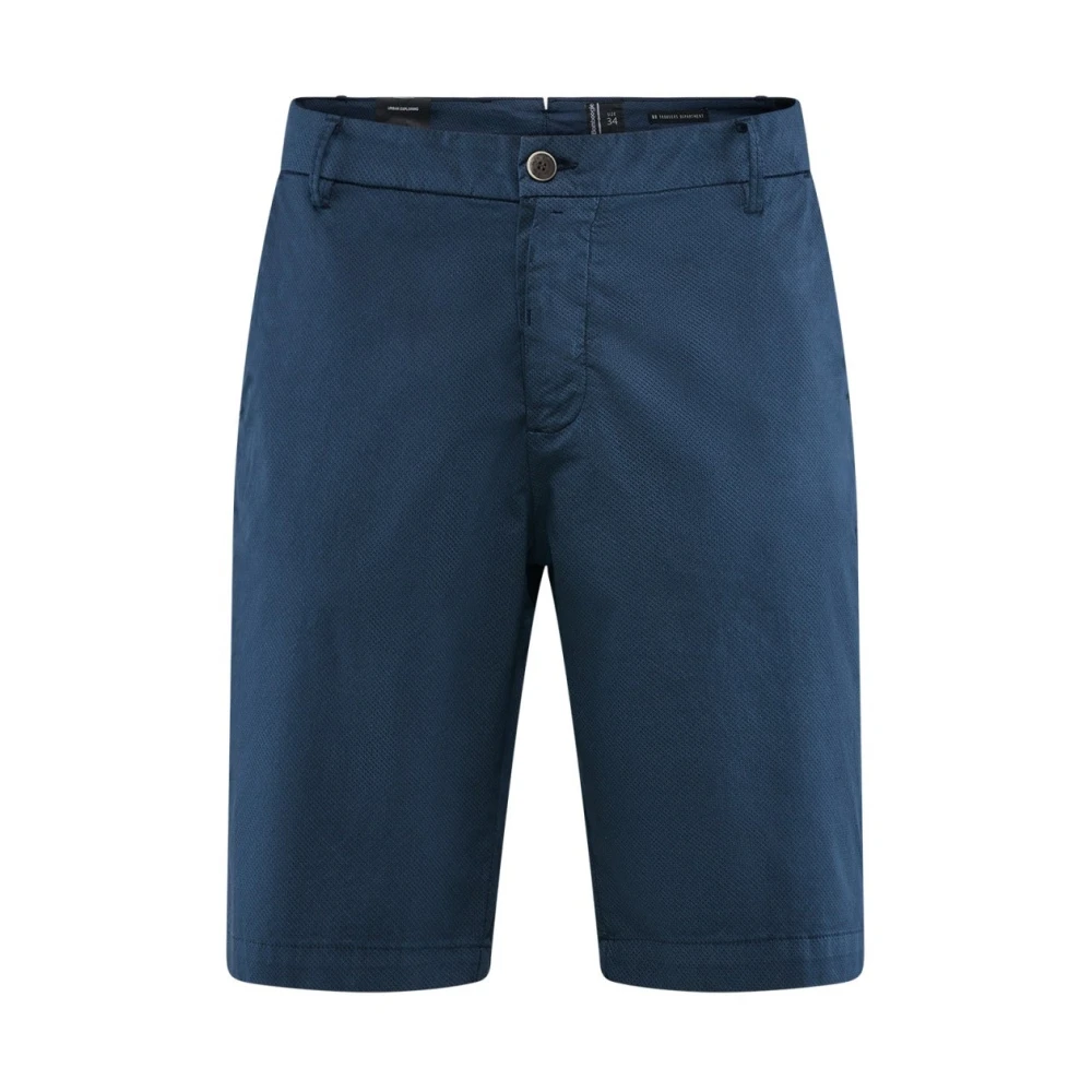 Bomboogie Men's Blue Cotton Bermuda Shorts With Micro-Print W31