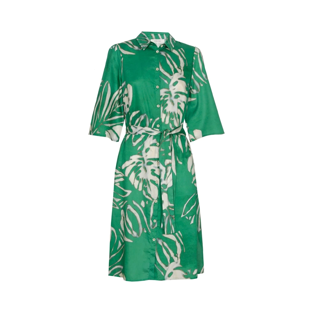 Marie Méro Vrolijke Katoenen Jurk met Frisse Print Green Dames