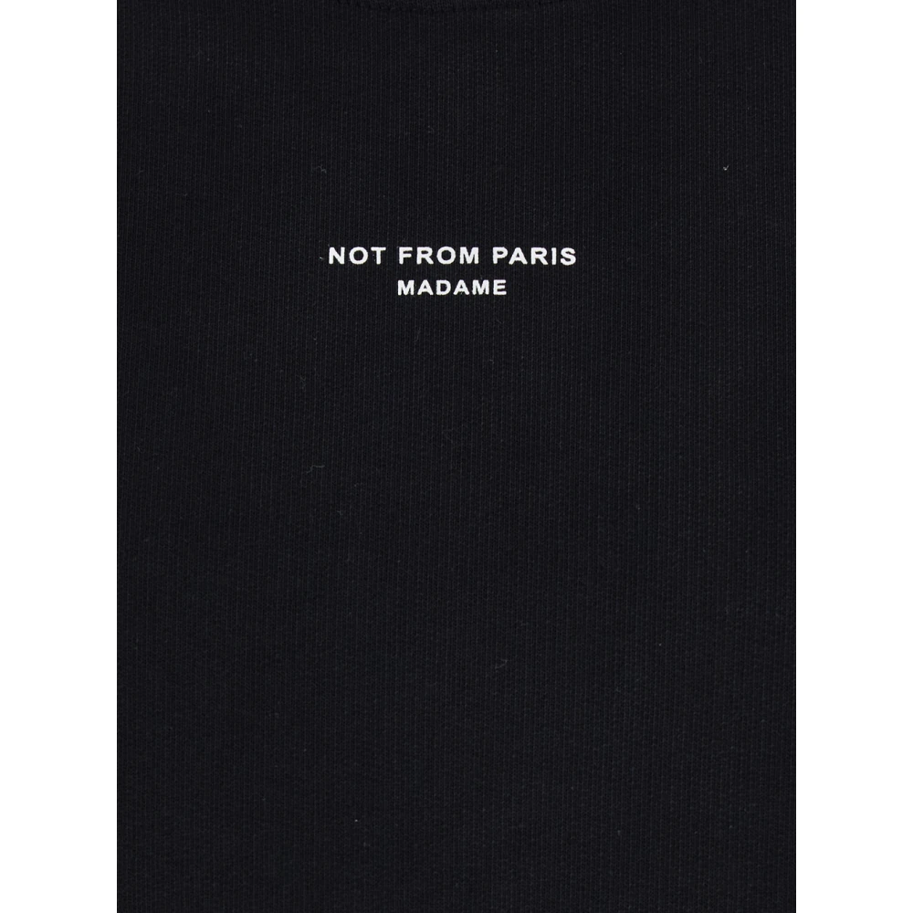 Drole de Monsieur Klassieke Slogan Sweater in Zwart Black Heren