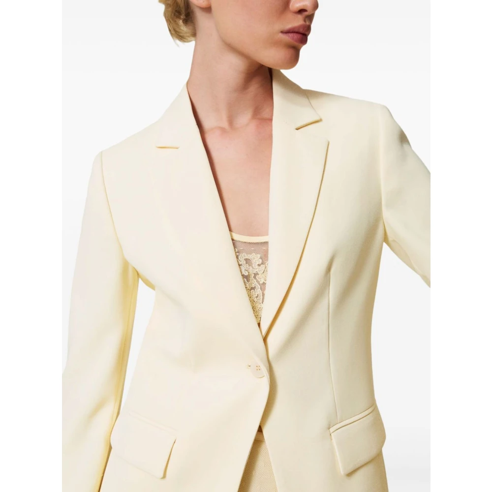 Twinset Witte jas met klepzakken White Dames