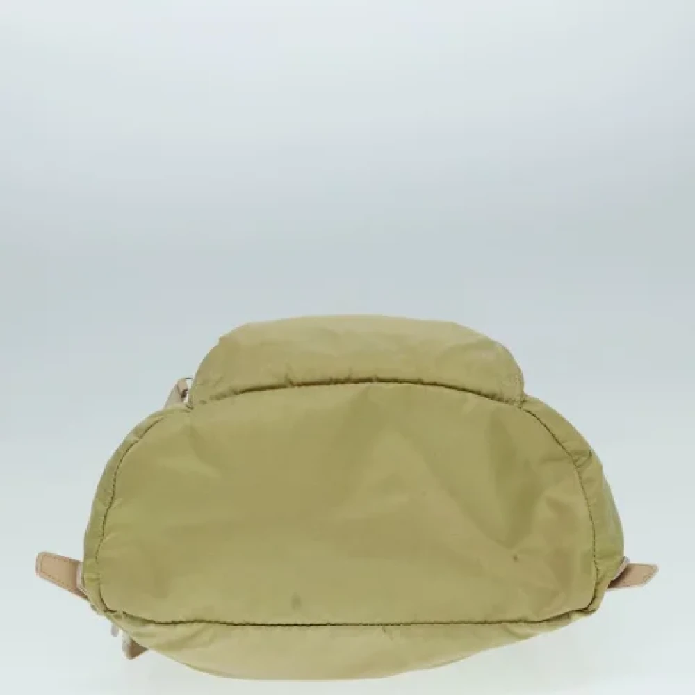 Prada Vintage Pre-owned Nylon backpacks Beige Dames