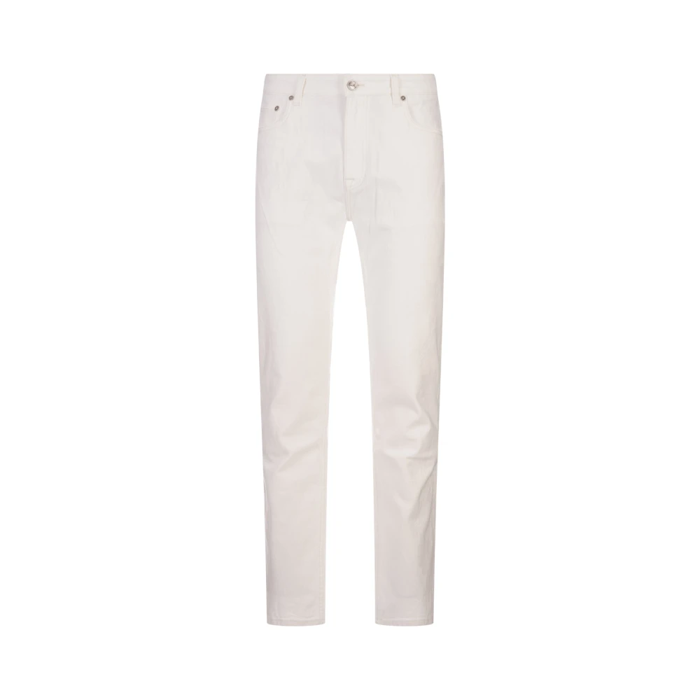 ETRO Witte Bloemen Jacquard Slim-Fit Jeans White Heren