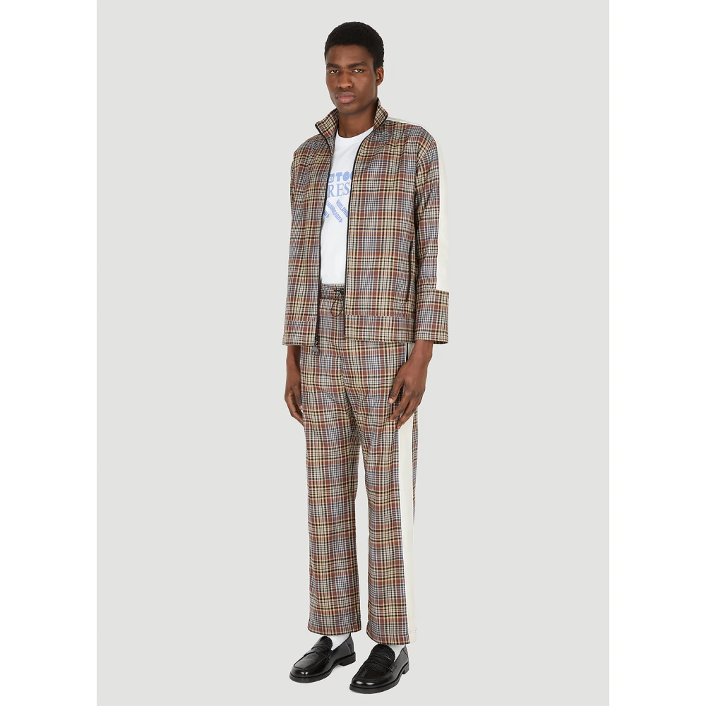 Ahluwalia Geruite Wollen Broek Brown Heren
