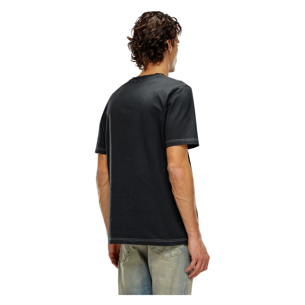 Diesel T-shirt with smudged print Black Heren