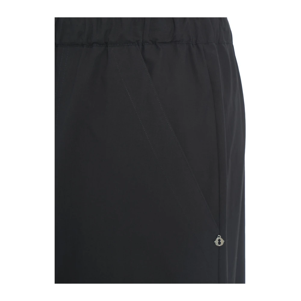 Ottod'Ame Zwarte Midi Rok met Voor Split Black Dames