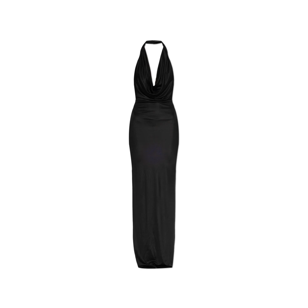 Dsquared2 Women's Black Long Dress With Open Back - Gowns - M - Dresses