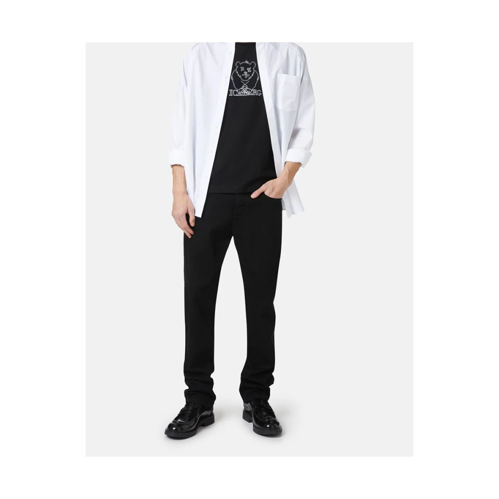 Iceberg T-shirt met bedrukte en geborduurde beer Black Heren