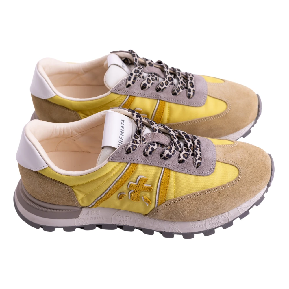 Premiata Färgglada Logo Patch Sneakers Yellow, Dam