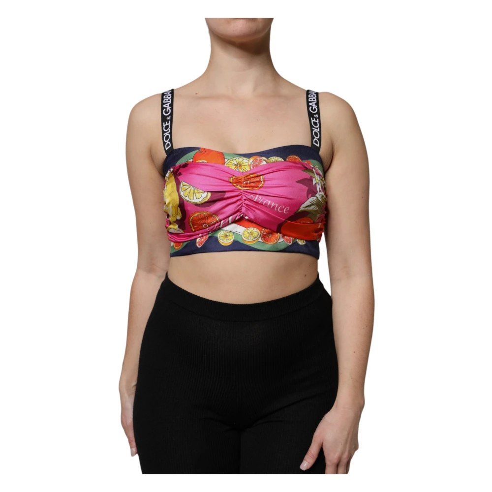 Dolce & Gabbana Women's Floral Sleeveless Bustier Crop Top