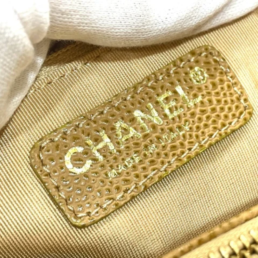 Chanel Vintage Pre-owned Leather totes Beige Dames