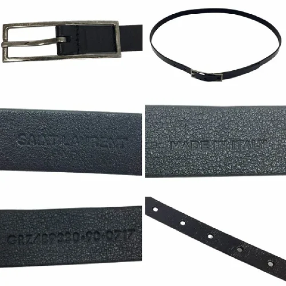 Saint Laurent Vintage Pre-owned Leather belts Black Heren