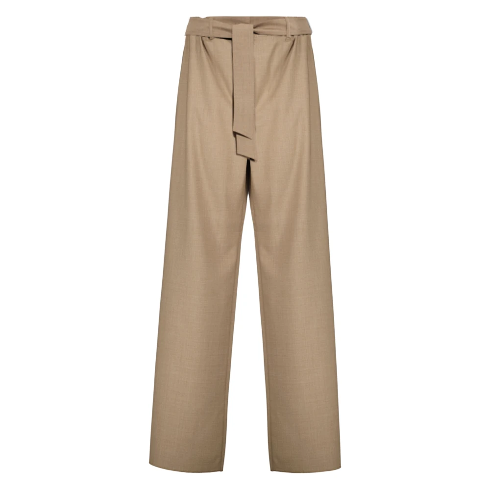 Max Mara Vrouw Beige Broeken Dames, 2XS, Wol, Salpa Broeken