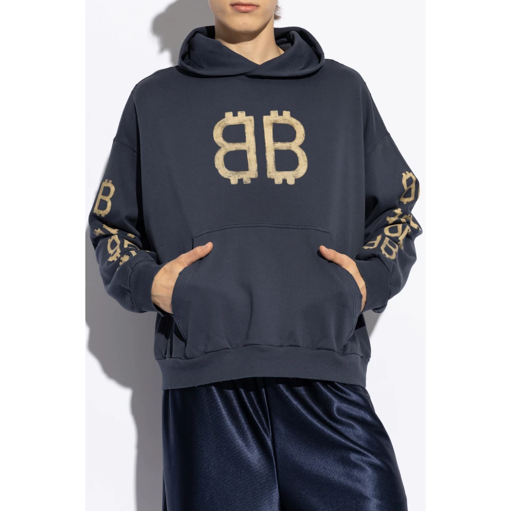Balenciaga Katoenen Sweatshirt Blue Heren