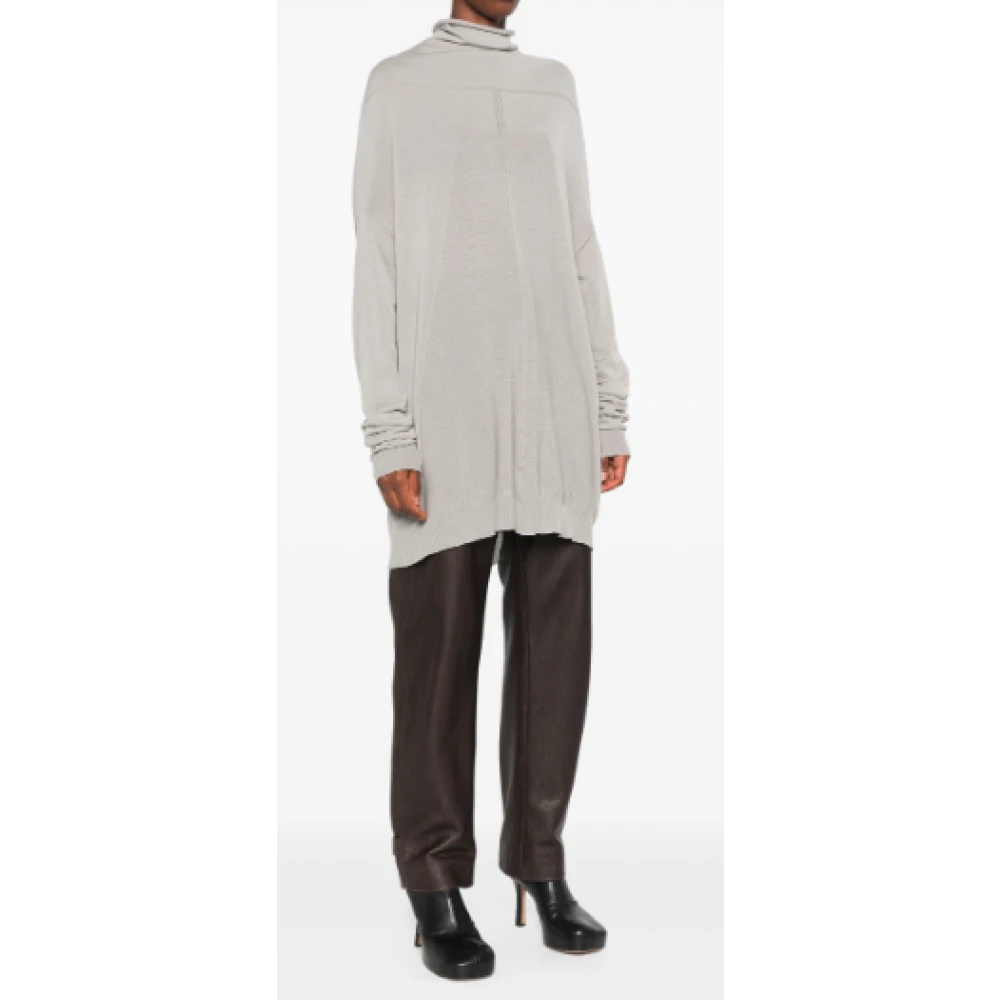 Rick Owens Oversized Crater Turtle Neck Jumper Gray Dames
