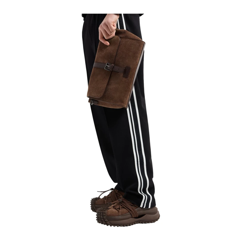 Emporio Armani Diagonale Ribbed Sweatpants Black Heren