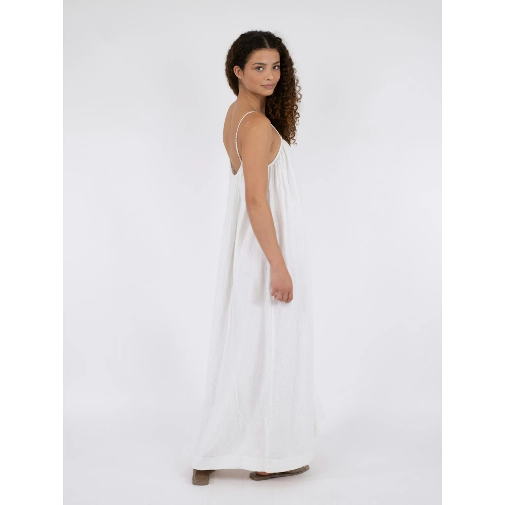 NEO NOIR Zachte Linnen Maxi Jurk White Dames