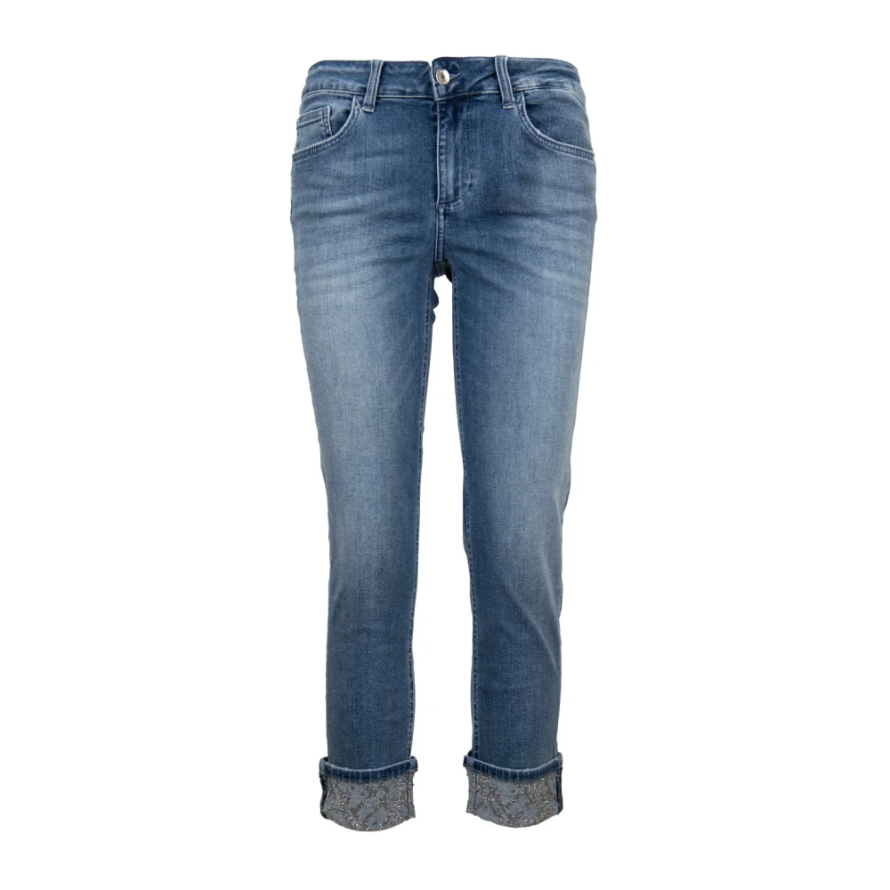 Liu Jo Dames Jeans met Rits en Knoop Blue Dames