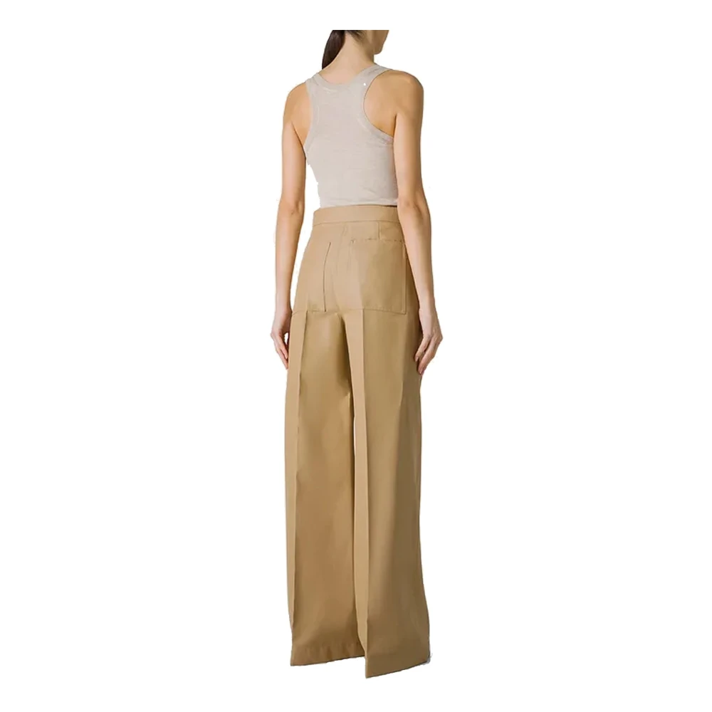 Max Mara Bruine Broek met Wijde Pijpen Brown Dames