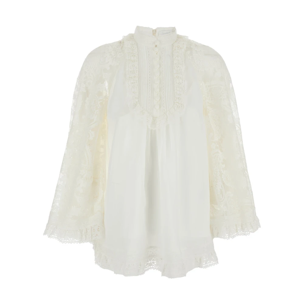 Zimmermann Women's White Blouses, S, Ascension Blouse