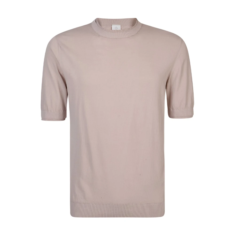 Eleventy Men's Pink Round-Neck Knitwear, Xl, Maglia Girocollo Mezza Manica