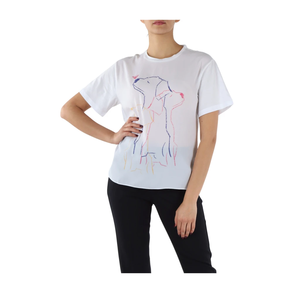 Emporio Armani Hondenliefhebber T-shirt White Dames