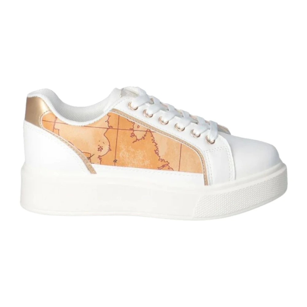 Alviero Martini 1a Classe Geo Classic Läder Sneakers White, Dam