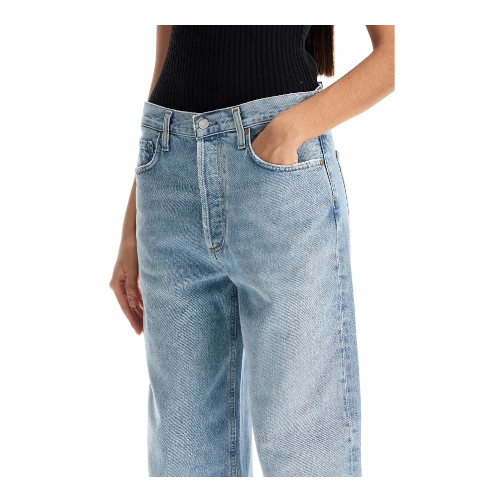 Agolde Versleten Baggy Jeans Blue Dames