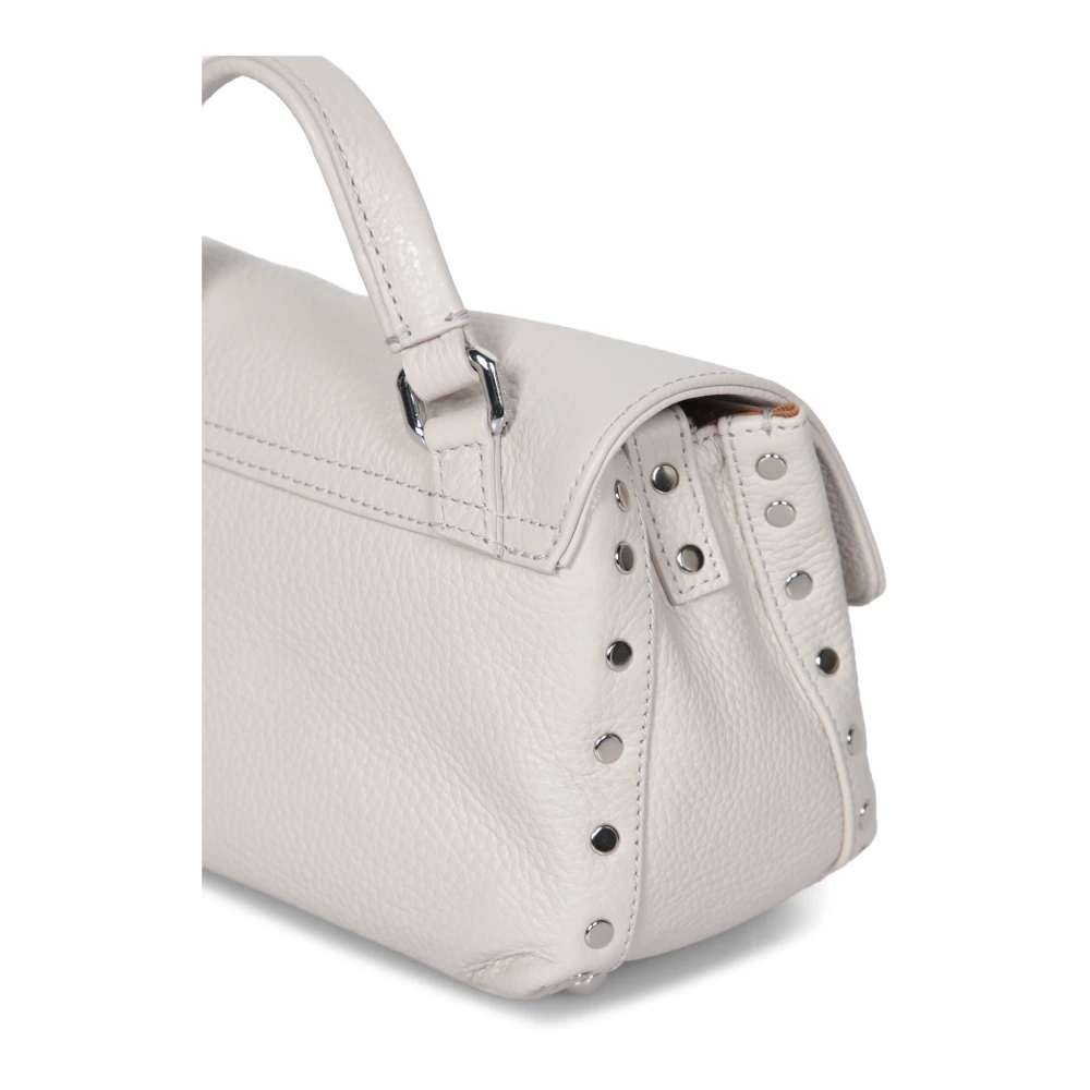 Zanellato Elegante Witte Leren Schoudertas Beige Dames