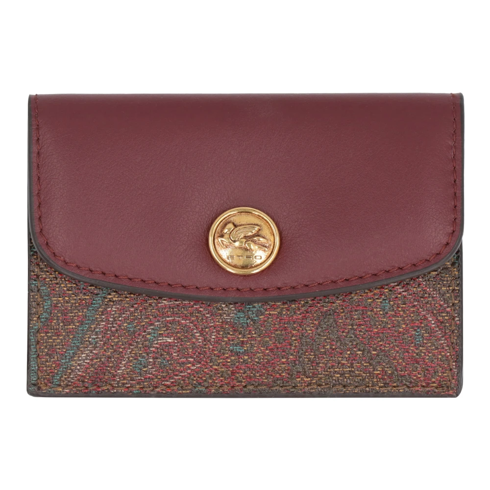 ETRO Paisley Jacquard Fabric Portemonnee Red Dames