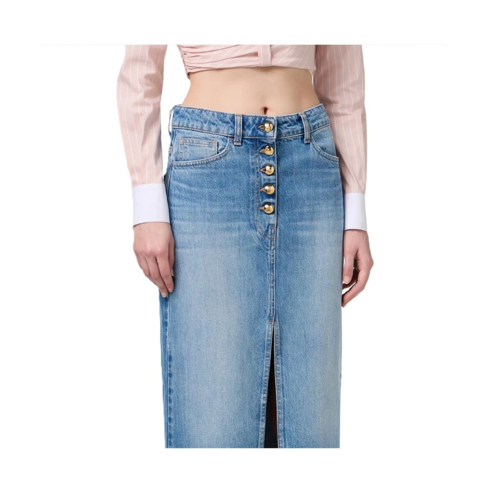 Elisabetta Franchi Katoenen Mini Jurk Blue Dames