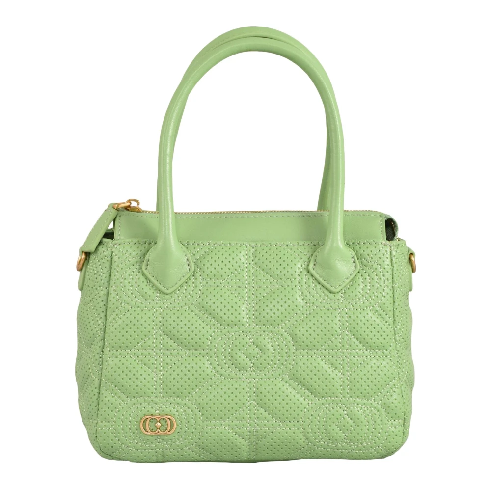 La Carrie Stich Spoon Leren Handtas met Rits Green Dames