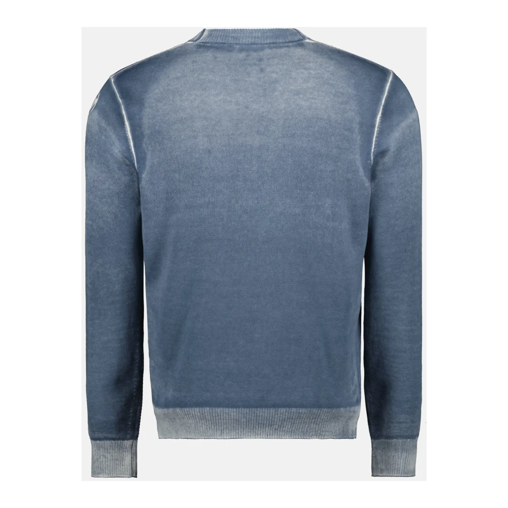 Diesel Blauwe Gewassen Katoenen Omgekeerde Print Trui Blue Heren